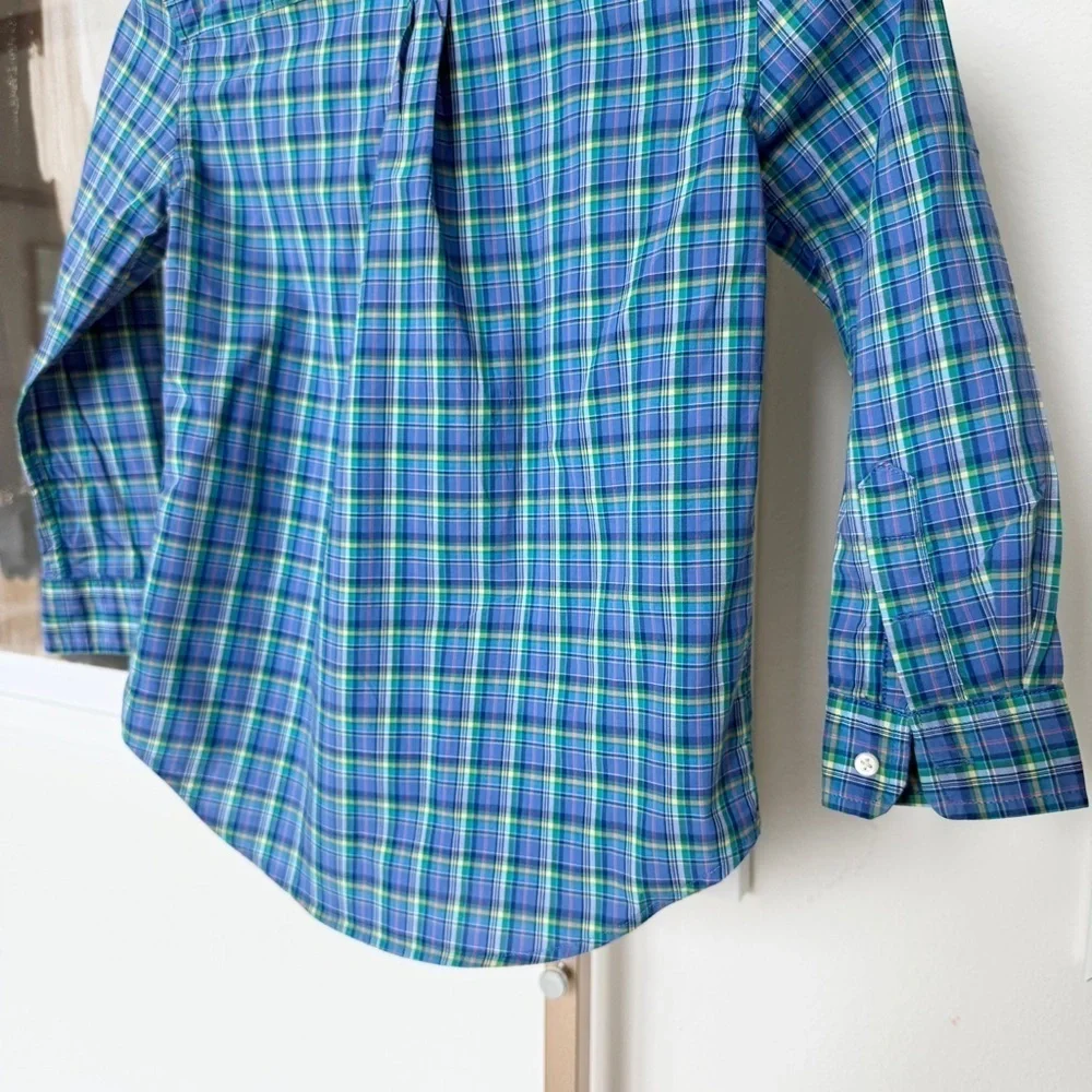 Ralph Lauren Boy’s Kids' Plaid Button-Down Shirt Size 6 Multicolor Casual Cotton